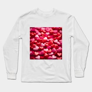 celebrating Valentines day, random floating love hearts Long Sleeve T-Shirt